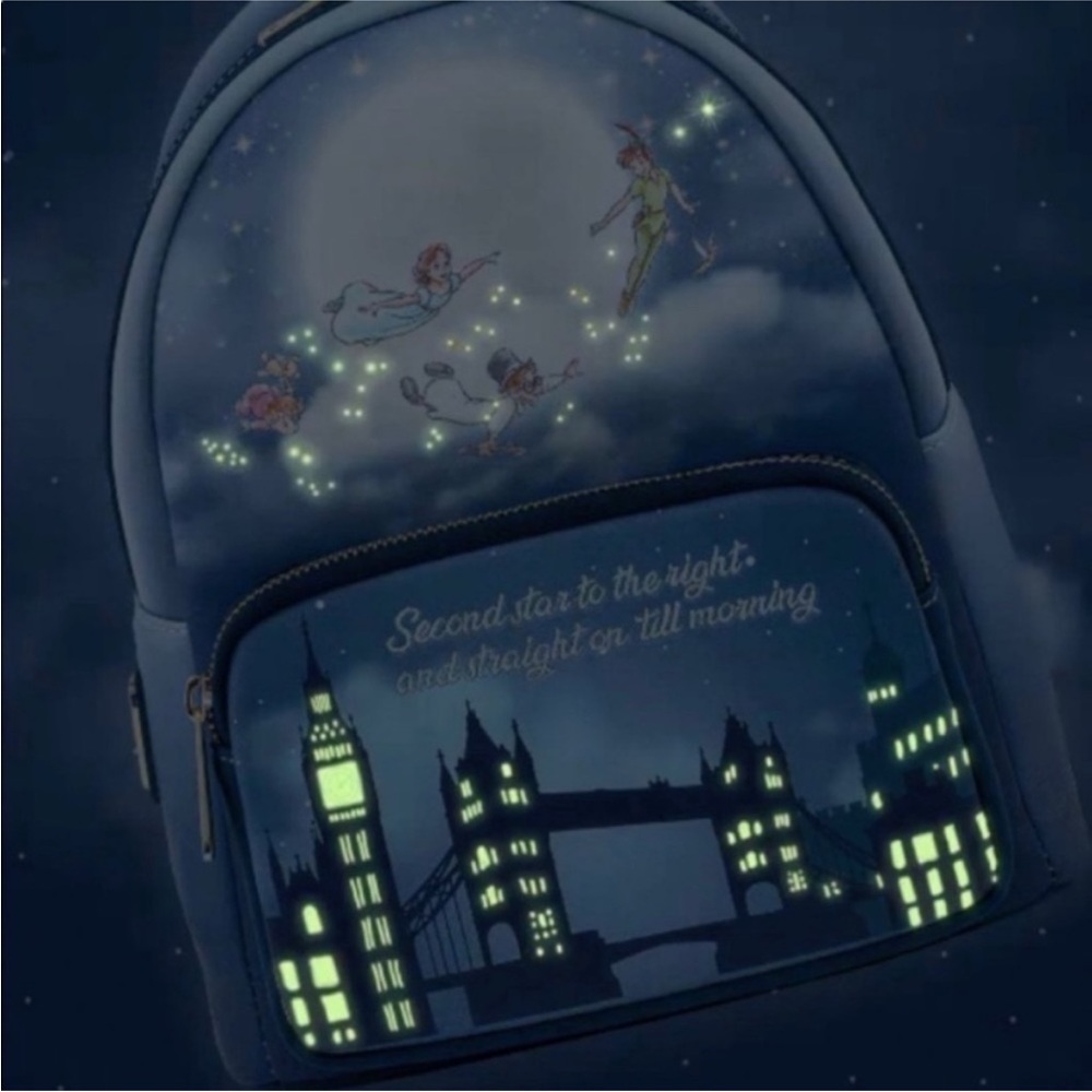 Loungefly Disney Peter Pan Second Star to the Right Glow-in-the-Dark Backpack - Picture 2 of 2